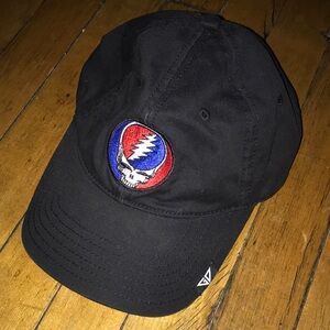 Greatful Dead Black Baseball Cap with Red‎ & Blue Skull Patch